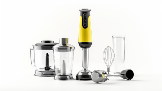 Compacte handblender op witte achtergrond