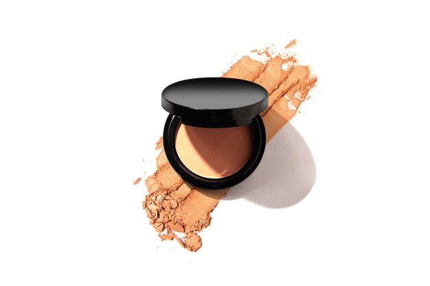 Foto compacte poeder van schoonheid make-up cosmetische primer foundation geïsoleerde productverpakking
