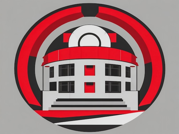 Foto icona del glifo aziendale questo simbolo piatto arrotondato utilizza il colore rosso ed è isolato su uno sfondo nero