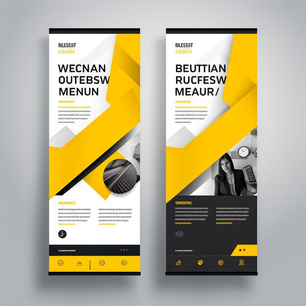 Photo company profile company profile yellow color shape template design