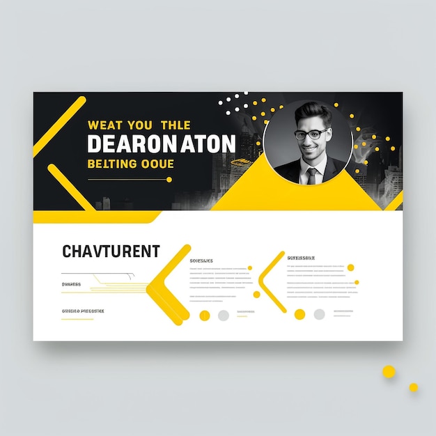 Photo company profile company profile yellow color shape template design