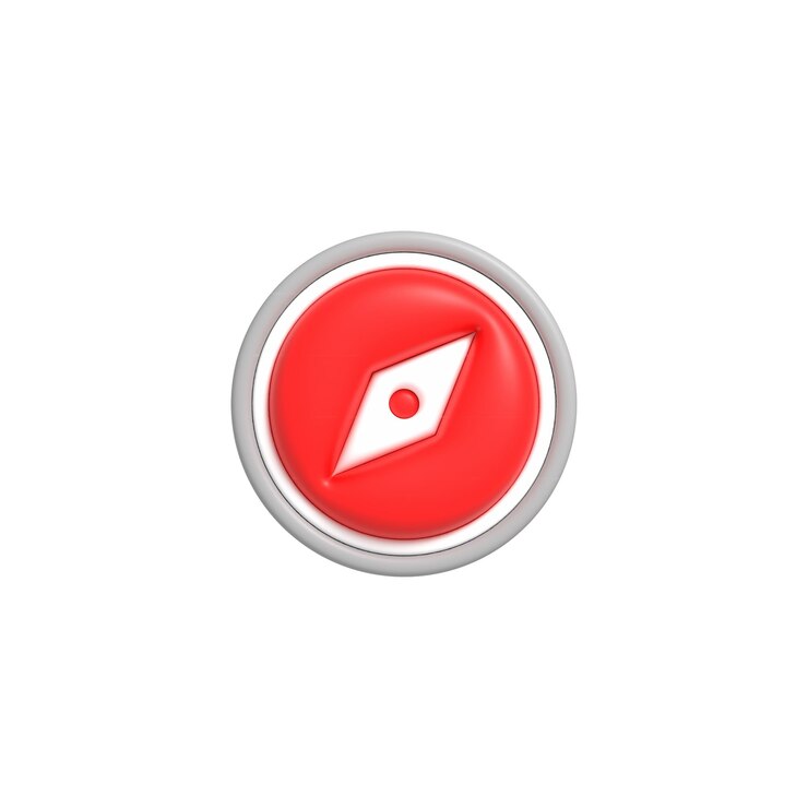Photo compass 3d icon location direction map navigation sign 3d render