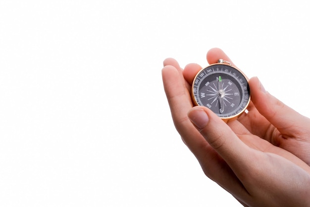 Compass in child's hand