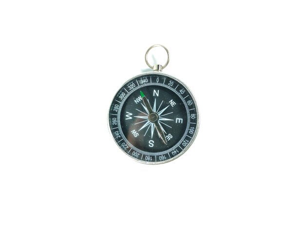 Photo compass isolated on white background with copy space