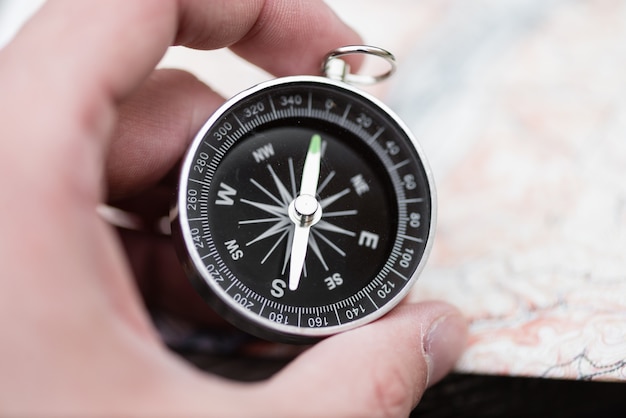 Compass and map. Travel concept