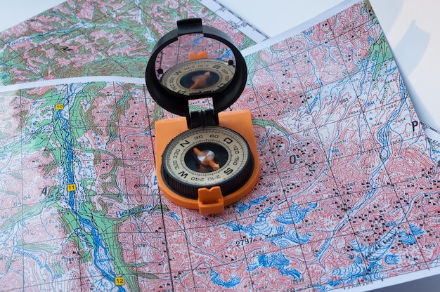 Compass and map