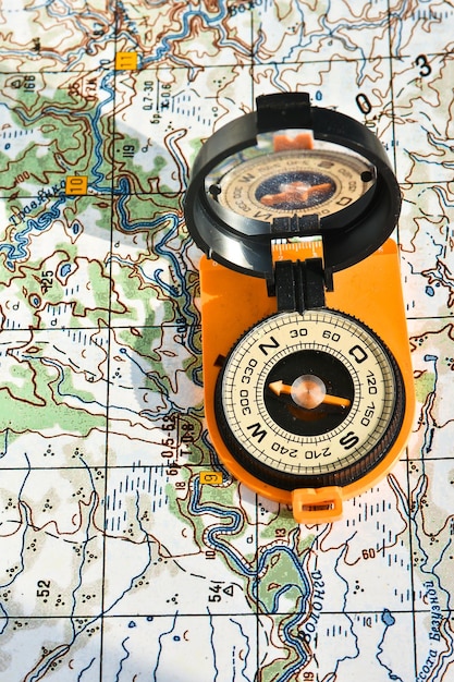 Compass and map