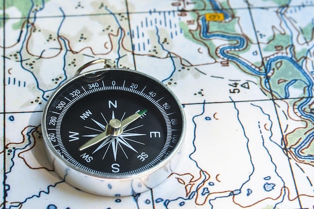 Compass and map