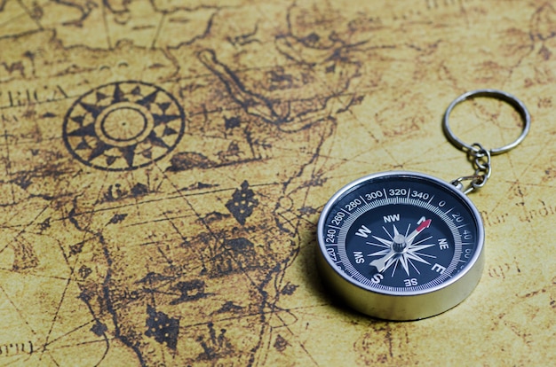 Compass on old map