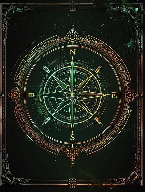 Photo a compass with the word quot n quot on the top