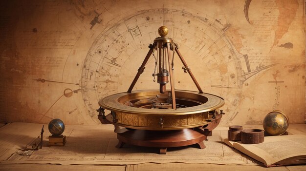 компас со словом " название корабля " на нем