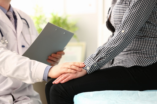 Competent practitioner doing health examination on his patient