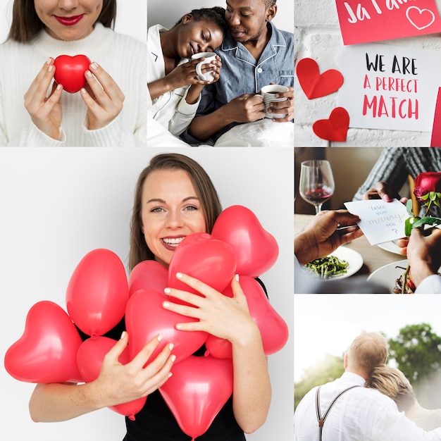 Photo compilation of love and romance themed images