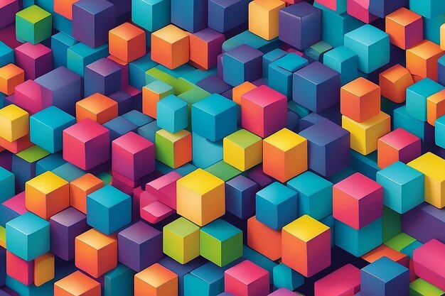 Completely seamless abstract cube pattern Colorful design geometric 3d vector wallpaper cube pattern background