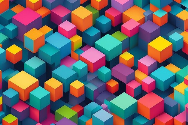 Completely seamless abstract cube pattern Colorful design geometric 3d vector wallpaper cube pattern background