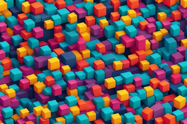 Completely seamless abstract cube pattern colorful design geometric 3d vector wallpaper cube pattern background