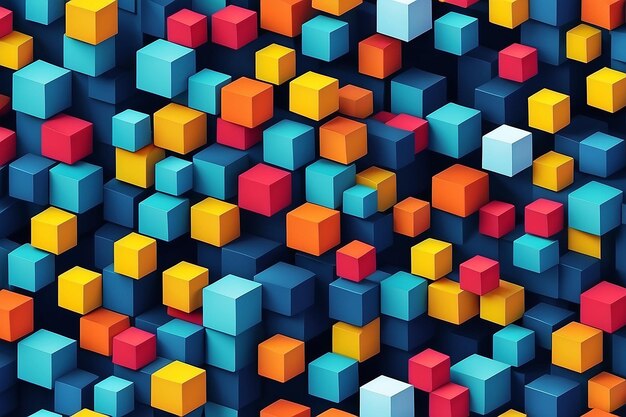 Completely seamless abstract cube pattern Colorful design geometric 3d vector wallpaper cube pattern background