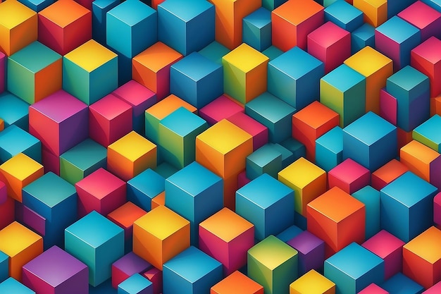 Completely seamless abstract cube pattern Colorful design geometric 3d vector wallpaper cube pattern background