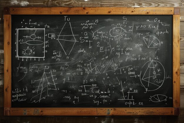 Photo complex blackboard scientific formulas generate ai