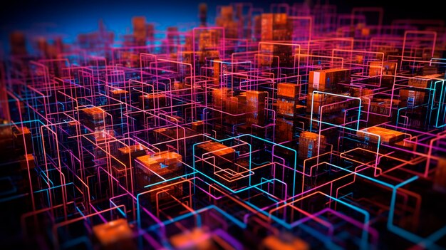 Premium AI Image | Complex network of interconnected nodes abstract ...