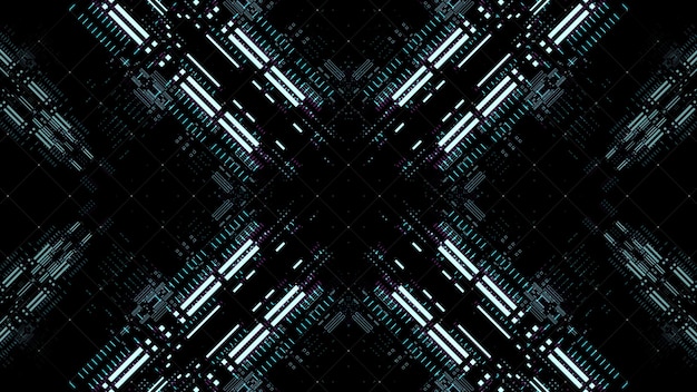 Complex technology background illustration. Multi layered  render. Abstract Data processing.
