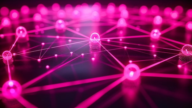 Foto una complessa rete di tecnologia e connettività che simboleggia le intricate reti che alimentano le nostre vite digitali evidenziando la miscela di informazioni scientifiche e design futuristico