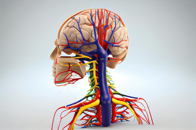 인간 신경계의 복잡성 A 3D 모델 생성 AI