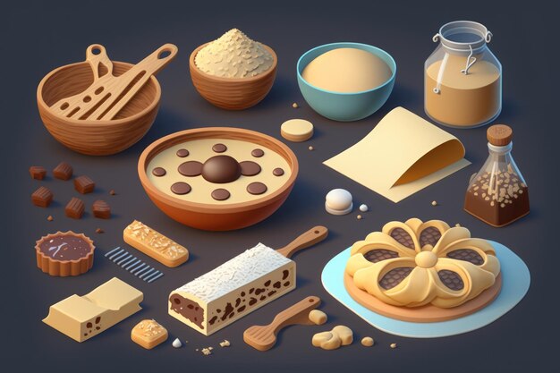 Components for baking cookies or a pie