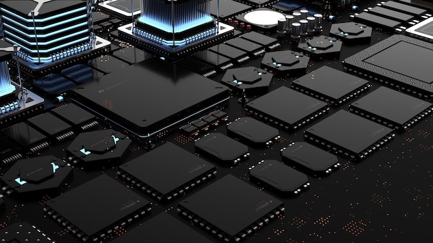 Components of quantum computer parts next generation computer technology concept