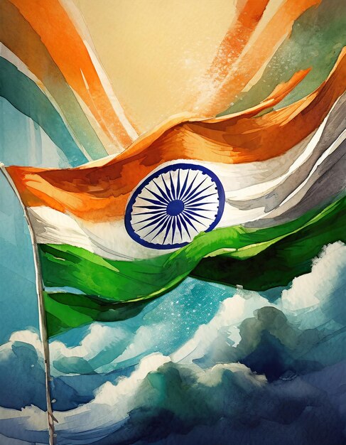 Compose a patriotic poem inspired by the indian flag's tricolor beauty independence day republic d