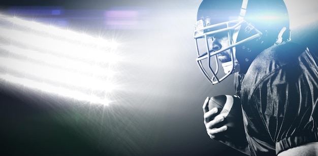 Composite image of american football player