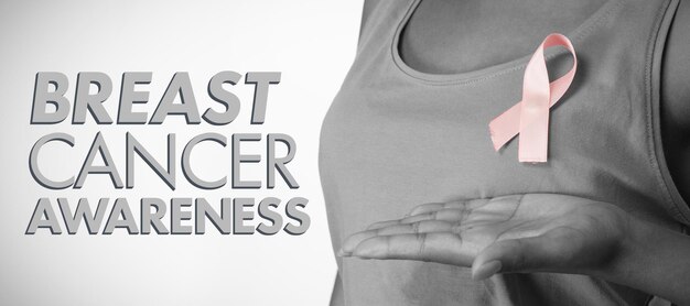 Composite image of breast cancer awareness message