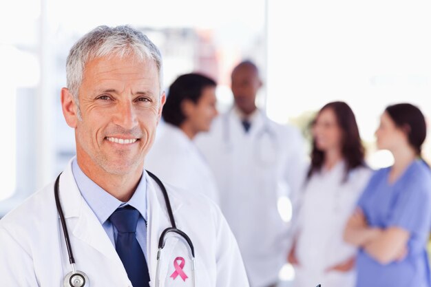 Composite image of breast cancer awareness ribbon