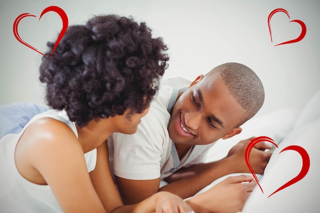 Композитное изображение пары и валентинки сердца 3d