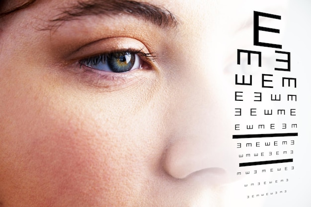 Composite image of eye test