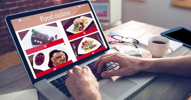 Composite image of food app