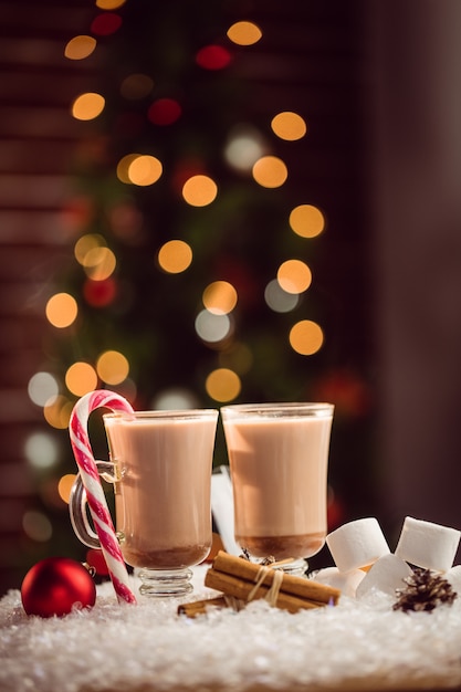 Composite image of hot chocolates