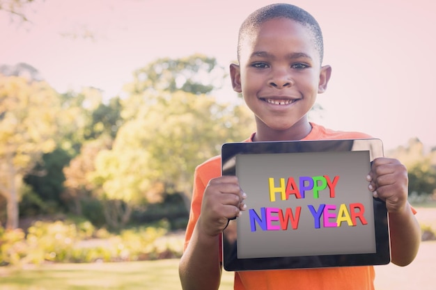 Composite image of new year greeting