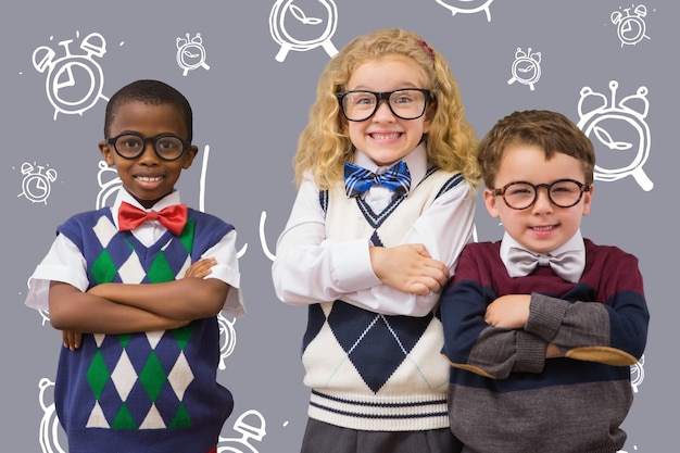 写真 学校の子供たちの合成画像