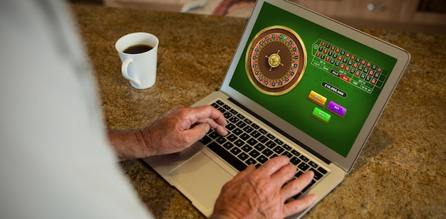 Photo composite image of online roulette game