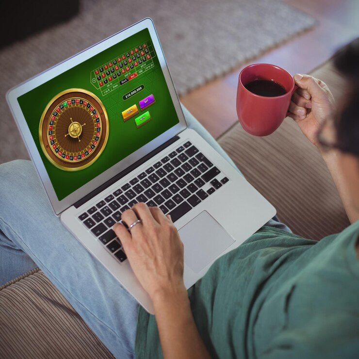 Composite image of online roulette game
