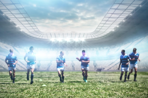 Composite image of rugby players