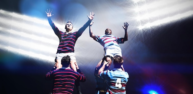 Composite image of rugby players