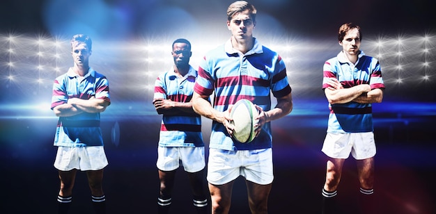 Composite image of rugby players