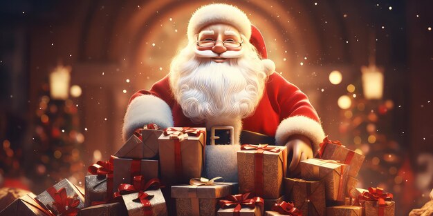 Composite image of santa with AI Generated