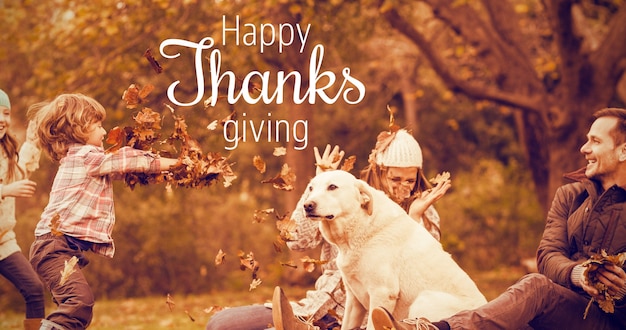 Composite image of thanksgiving greeting text