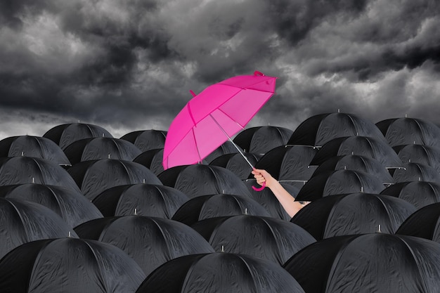 Composite image of umbrellas