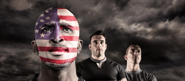 Photo composite image of usa rugby player