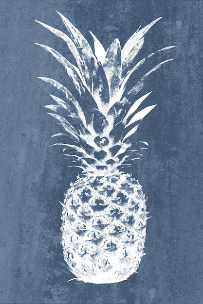 Composite multi layered image of pineapple fruit on grunge vintage background Ideal for print canvas home decoration