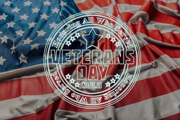 Photo composite of veterans day flag